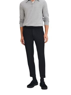 Filippa K Terry Cropped Black Trouser Pants
